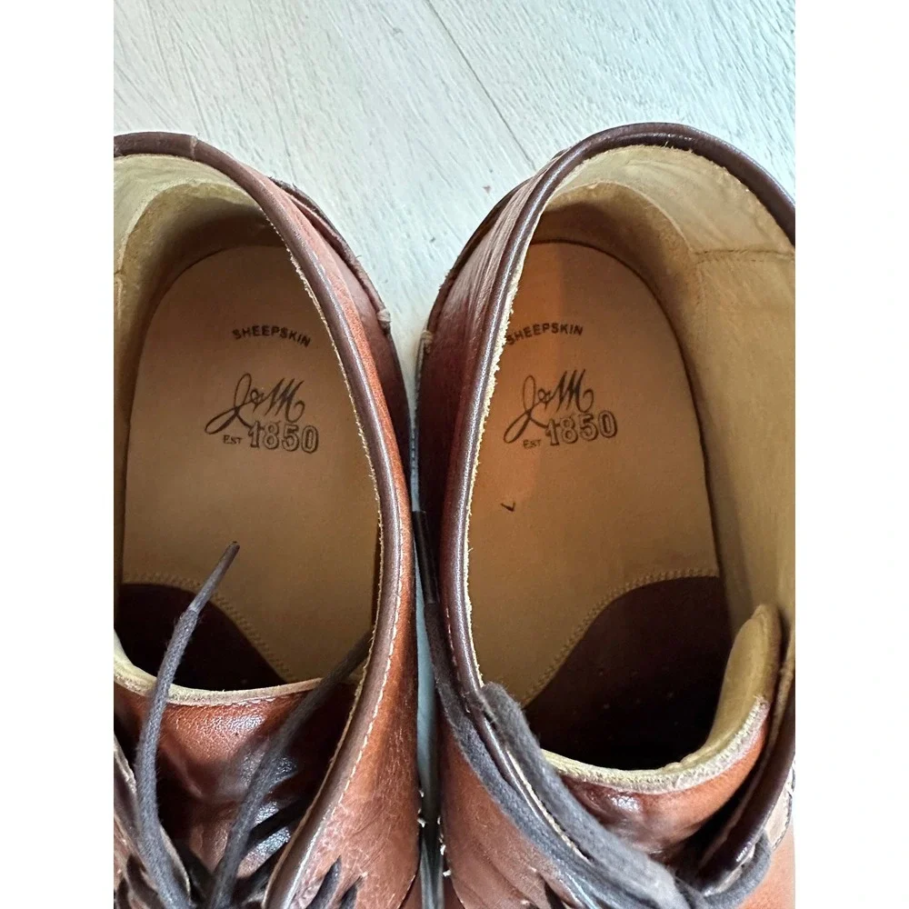 Johnston‎ & Murphy Men's 12M Brown Leather Chukka Boots Sheepskin Made in Brazil